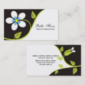 Vorlage für große weiße Blume-Visitenkarten Visitenkarte (Vorne/Hinten)