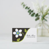 Vorlage für große weiße Blume-Visitenkarten Visitenkarte (Stehend Vorderseite)
