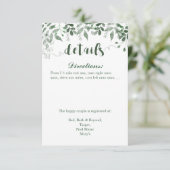 Vorlage für Grüne Angaben zur Hochzeit (Stehend Vorderseite)