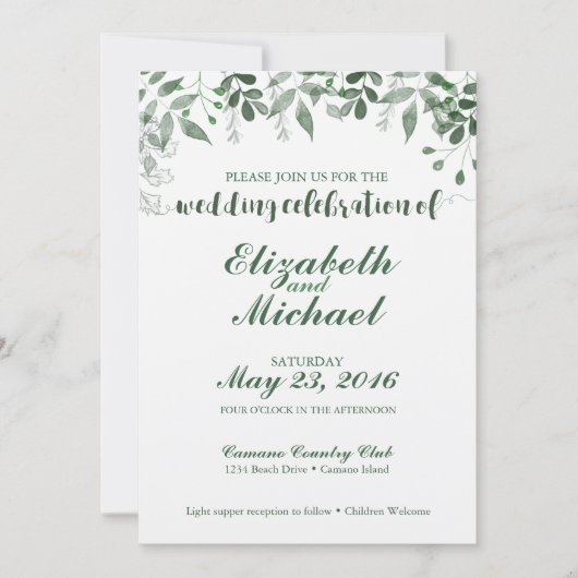 Vorlage für Grüne Hochzeit (Vorderseite)