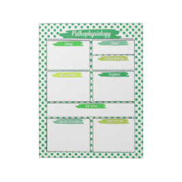 Vorlage für grüne Krankenpflege-Pathophysiologie Notizblock