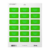 Vorlage für grünes Kunststofflabel Adressaufkleber (Vorne)