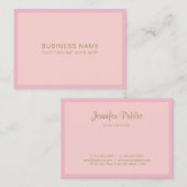 Vorlage für handgeschriebene, moderne rosa goldfar visitenkarte (Vorne/Hinten)