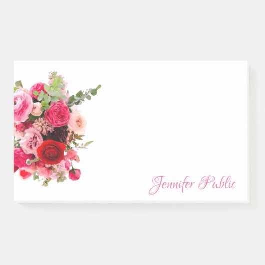 Vorlage für handgeschriebenen Namen Chic Watercolo Post-it Klebezettel (Vorderseite)