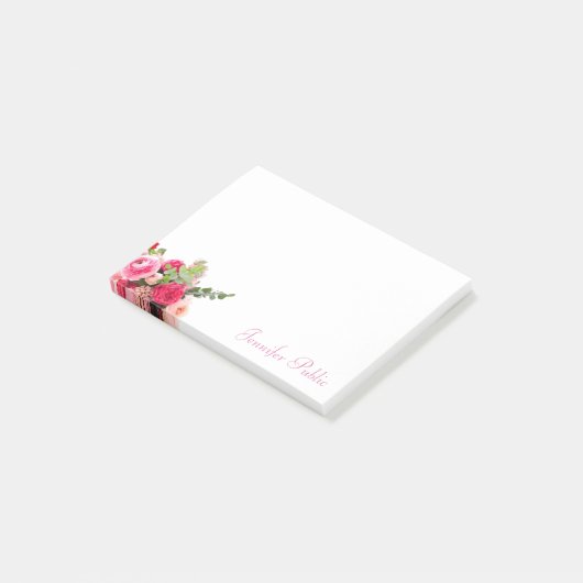 Vorlage für handgeschriebenen Namen Chic Watercolo Post-it Klebezettel (angewinkelt)