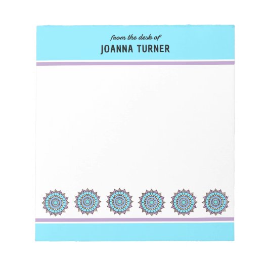 Vorlage für handgezeichnetes Mandala Notepad Notizblock (Vorderseite)