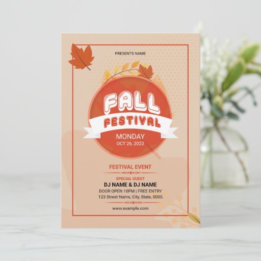 Vorlage für Herbst/Herbst-Party-Flyer (Stehend Vorderseite)