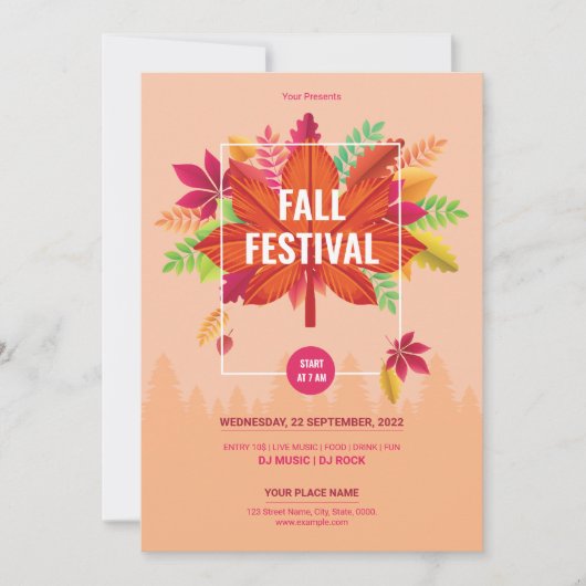 Vorlage für Herbst/Herbst-Party-Flyer (Vorderseite)