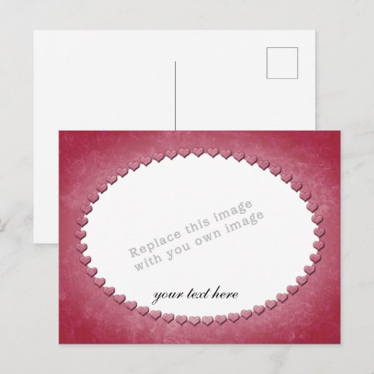 Vorlage für Herzrahmen Postkarte (Vorne/Hinten)