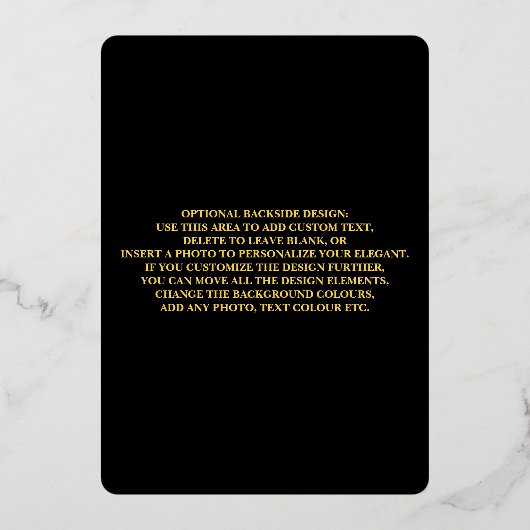 Vorlage für Hochzeitluxuriöse Goldfolien (Rückseite)