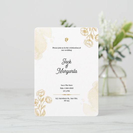 Vorlage für Hochzeitsaufforderungen (Stehend Vorderseite)