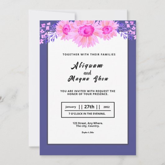 Vorlage für Hochzeitskarten (Vorderseite)