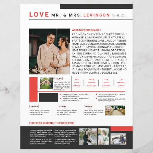 Vorlage für Hochzeitssendungen (Rückseite)