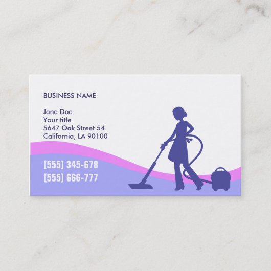 Vorlage für Housekeeper & Maid Business Card Visitenkarte (Vorderseite)