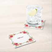 Vorlage für hübsche Blume, benutzerdefinierbar, Rechteckiger Pappuntersetzer (Vor Ort)