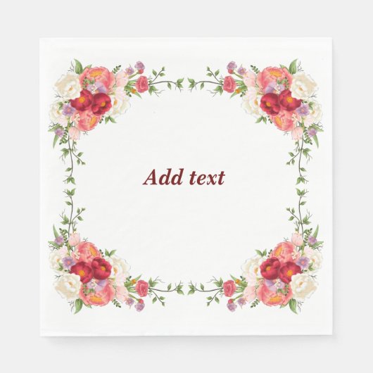 Vorlage für hübsche Blume, benutzerdefinierbar, Serviette (Vorderseite)