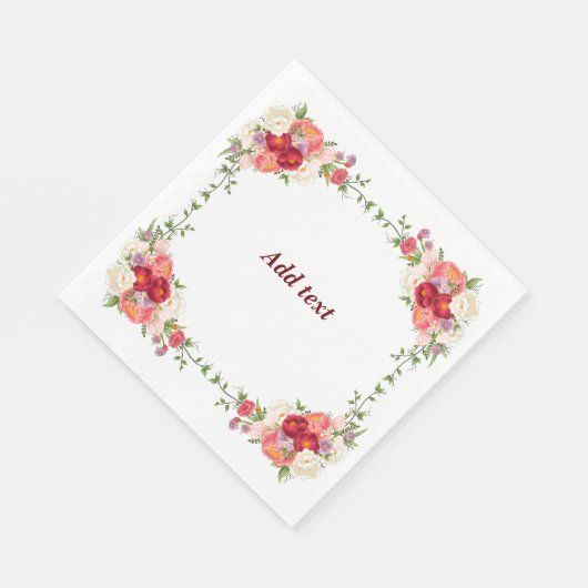 Vorlage für hübsche Blume, benutzerdefinierbar, Serviette (Ecke)