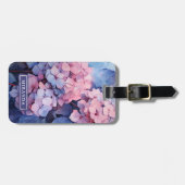 Vorlage für hübsche Lila Wasserfarben-Hydrangea Gepäckanhänger (Vorderseite horizontal)
