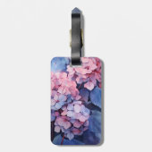 Vorlage für hübsche Lila Wasserfarben-Hydrangea Gepäckanhänger (Rückseite vertikal)
