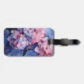 Vorlage für hübsche Lila Wasserfarben-Hydrangea Gepäckanhänger (Rückseite horizontal)