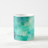 Vorlage für hübschen Skripttext Aquamarin Grüne Fa Kaffeetasse (Mittel)