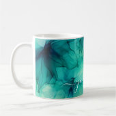 Vorlage für hübschen Skripttext Aquamarin Grüne Fa Kaffeetasse (Links)