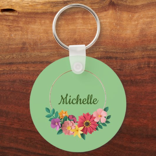 Vorlage für Hübsches Blumendesign Schlüsselanhänger (Rückseite)