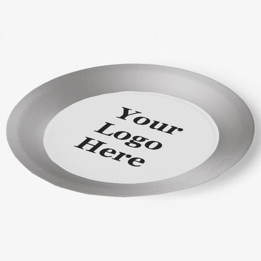 Vorlage für Ihr Firmensilber und Ihr Logo hier Pappteller (Schrägansicht)