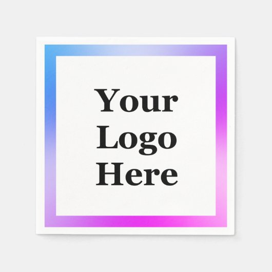 Vorlage für Ihr Lila Logo in Business Blue Serviette (Vorderseite)