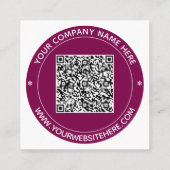 Vorlage für Ihre Logo- und QR-Briefmarke Quadratische Visitenkarte (Rückseite)