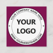 Vorlage für Ihre Logo- und QR-Briefmarke Quadratische Visitenkarte (Vorderseite)