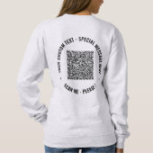 Vorlage für Ihren QR-Code Benutzerdefinierte Text- Sweatshirt (Rückseite)