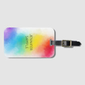 Vorlage für individuell anpassbare moderne Regenbo Gepäckanhänger (Vorderseite (Horizontal))