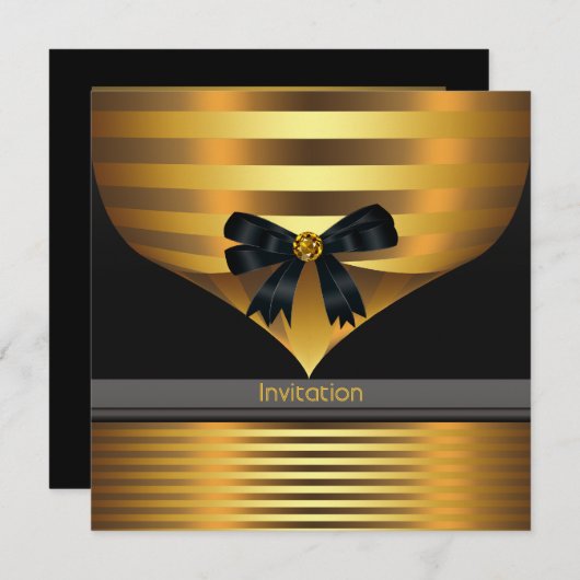 Vorlage für jeden Anlaß-Schwarze Party Einladung (Vorne/Hinten)