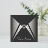 Vorlage für jeden Anlaß Schwarzes elegantes Party (Stehend Vorderseite)