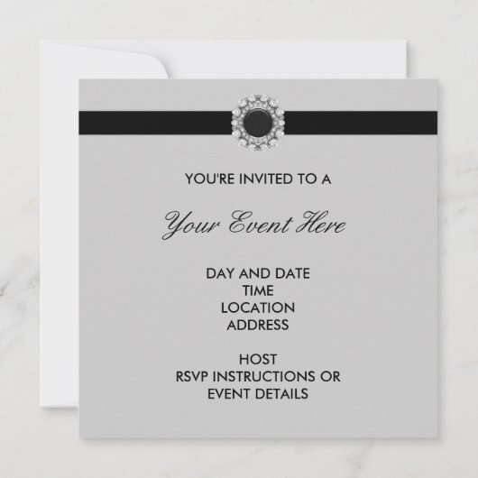 Vorlage für jeden Anlaß Schwarzes elegantes Party (Rückseite)