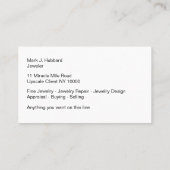 Vorlage für Jeweler Business Card neu Visitenkarte (Rückseite)