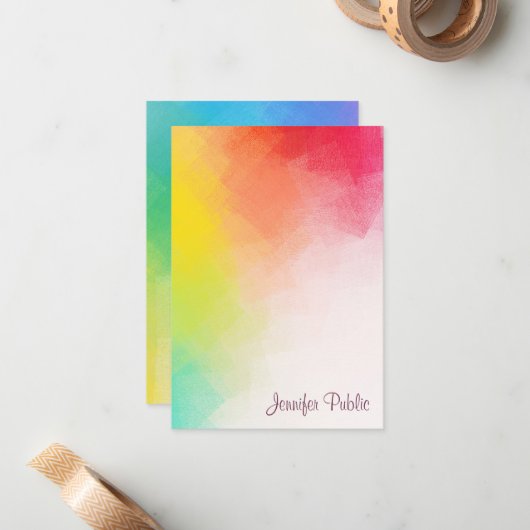 Vorlage für Kalligrafie-Monogramm-Regenbogenfarben (Vorderseite/Rückseite Beispiel)