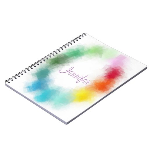 Vorlage für Kalligraphie Moderne Elegante Farben Notizblock (Linke Seite)