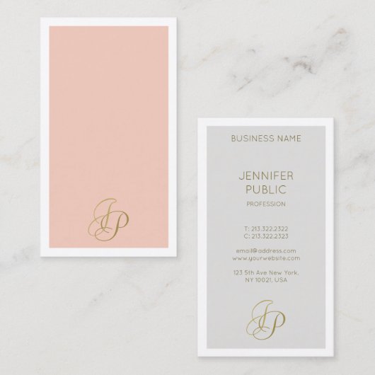 Vorlage für kalligraphische Monogramme Eleganfarbe Visitenkarte (Vorne/Hinten)