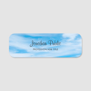 Vorlage für kalligraphische Skriptnamen Blue Sky C Namensschild