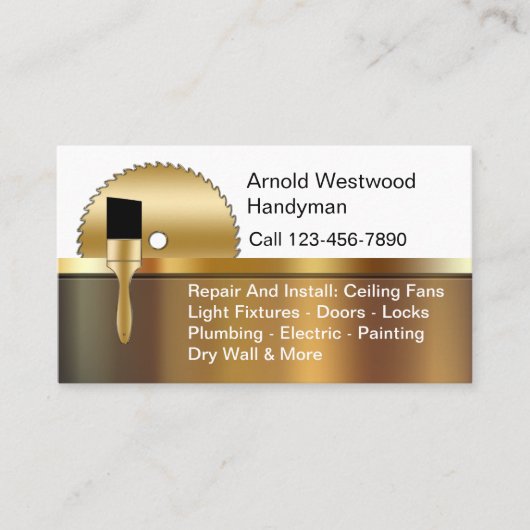 Vorlage für klassische Handyman-Visitenkarten Visitenkarte (Vorderseite)