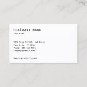 Vorlage für klassische Visitenkarten mit trendigem Visitenkarte (Rückseite)