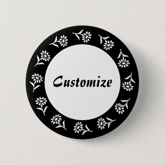 Vorlage für kleine Blume - B&W Button