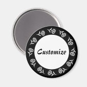 Vorlage für kleine Blume - B&W Magnet (Vorderseite/Rückseite)
