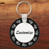 Vorlage für kleine Blume - B&W Schlüsselanhänger (Vorderseite)