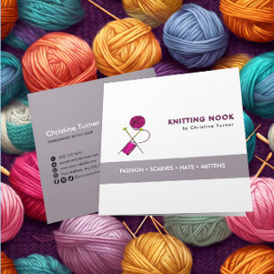 Vorlage für Knittergarne Business Card Quadratische Visitenkarte