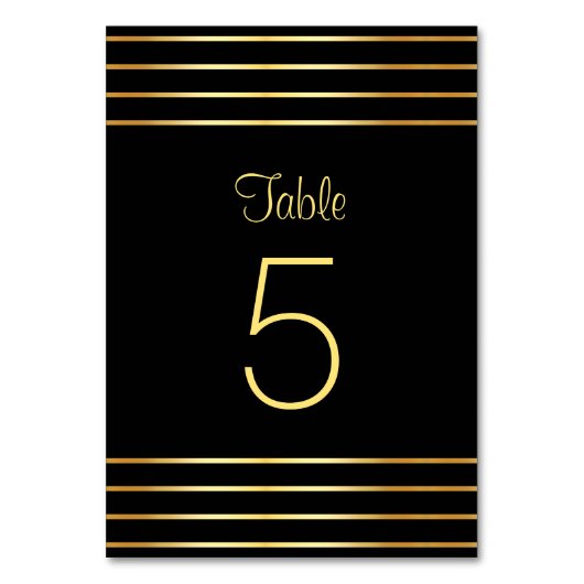 Vorlage für kreative Schwarz-Gold-Glamour Tischnummer (Rückseite)