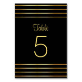 Vorlage für kreative Schwarz-Gold-Glamour Tischnummer (Vorderseite)