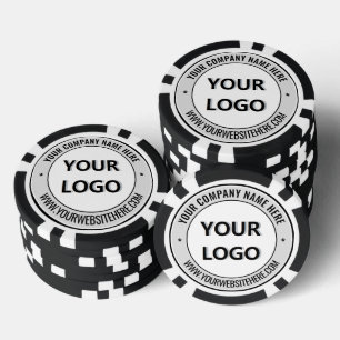 Vorlage für kundenspezifische Firmenlogos und Text Pokerchips
